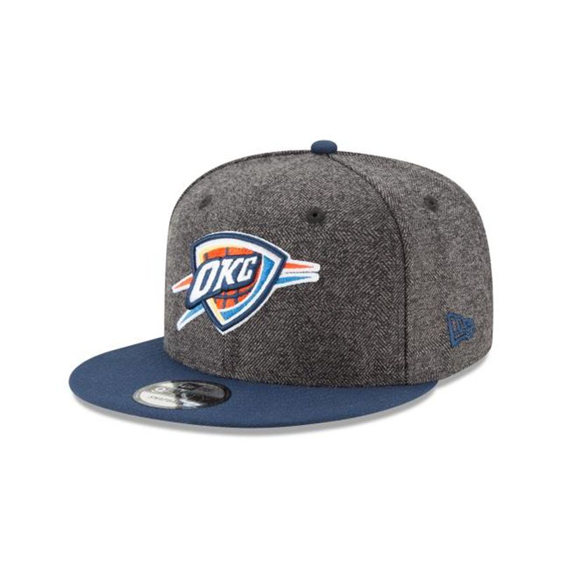 NBA Oklahoma City Thunder Tweed Turn 9Fifty Snapback (FRV4276) - Grey New Era Caps